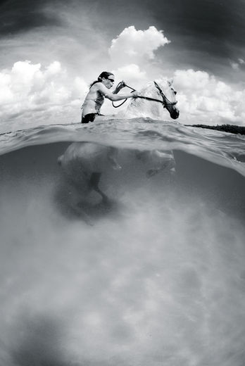 Titel Born to be wild
Plats Lay Bay, Bonaire
Kamera Nikon D200
Objektiv Nikkor 10.5mm
Exponering 1/125sek, f16, ISO100
Blixt Ingen
Kommentar Jag var på en reportageresa och strax innan vi skulle lämna ön Bonaire gjorde vi en ridutflykt. Den här hästen älskar att leka i vattnet och Ramona fick honom att hoppa. Rene Lipmann – söker i sjöar
