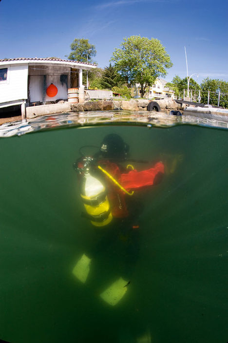 Gulens berömda husrev ligger alldeles vid centret och är rena slaraffenland för undervattensfotografer. Nordic Underwater Photo Event – på Gulen Dykkesenter