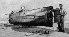 Drawing of the H. L. Hunley. Based on a photograph taken in 1863 by George S. Cook H. L. Hunley